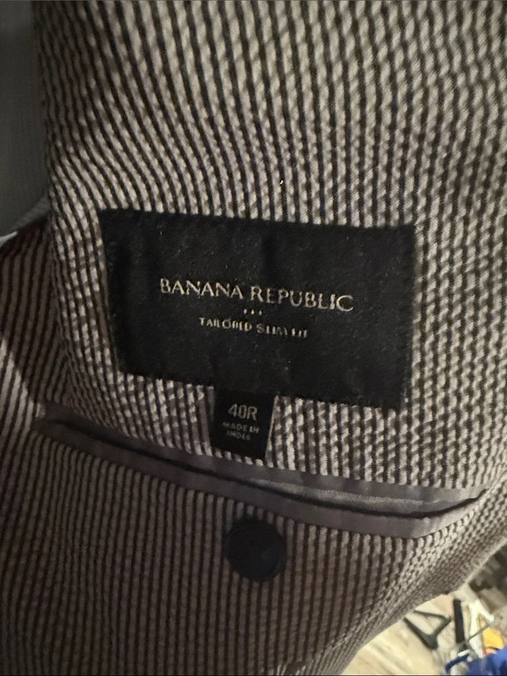 Banana Republic Gray Textured Notch Lapel Sport Coat